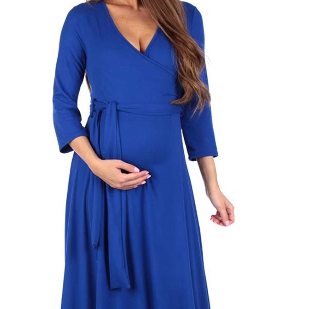 Royal Blue Maternity Maxi Dress Small